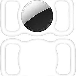 Airtag Case for Pets, Dogs, Cats | Airtag Case Cover with Pet Collar | Protective Silicone Case with Collar Compatible with Airtag (White)-picture-18