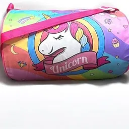Jiada Kids Cartoon Printed Waterproof Duffle Bag | Swimming Bag for Kids Ideal for Travel Picnic Gym Sports Bag 14 inches | Polyester Material | Unicorn-picture-29