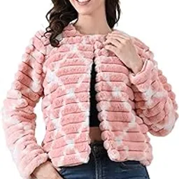 Women’s Faux Fur Winter Jacket – Soft Fluffy Short Polyester Coat, Round Neck Full Sleeve, Warm Stylish Winter Wear For Casual, Party, Office, Evening & Outdoor Wear-image-50