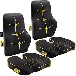 MADTRI Back Support for Chair and Coccyx Seat Cushion Designed Ergonomically Car Seat Back Support and Coccyx Cushion with German Formulation Memory Foam for Back Pain Relief (Pack of 2)-picture-33