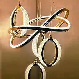 GAUVIK Curvy Design LED Chandelier Light for Your Bedroom, Dining and Living Room. It has Double Color with Perfect Illumination.-picture-10