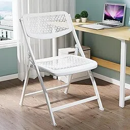 MRC Nylon Folding Chair with Breatheable Nylon Seat for Space-Saving Design for Home, Office, and Dorm Rooms Kitchen,Work,Sturdy,Garden,Balcony,Restaurant Chair - White-picture-13