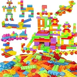 Building Blocks For Kids,Puzzles Games,Bricks Toys Sets With Wheel,Block Game,Educational Toys For Kids&Children For 3-5 Years,Building Set 52+Pcs,Multi-picture-31