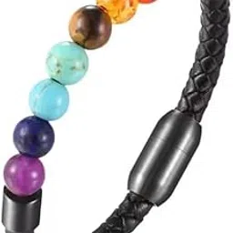 meenaz Bracelet for women men boys 7 Chakra Healing Bracelet Pyrite Evil Eye Bracelet | Original Unisex Bracelet Authentic Stones | 7 Chakra + Money Magnet + Protective magnet 8 mm beads 763-picture-20