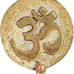 gold nera Brass Nose Pin for Women without Piercing – Oxidised Non Piercing Big Nose Clip Handmade OM Spiritual Design Gift for Girls-picture-20