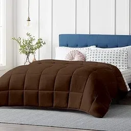 MammaYo Razzai Restful Sleep Microfiber Summer Season Ac Comforter 120GSM (90" x 90" Inches/228cm x 228cm) - Queen Size Comforter|Chocolate Brown| TC - 400-picture-30