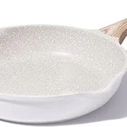 Yagzon Nonstick Frying Pan Skillet, 24cm Non Stick Granite Egg Omelet Pans, Healthy Stone Cookware Chef's, Dishwasher Safe, PFOA Free, Induction Compatible (White Granite, 9.5-Inch)-picture-21