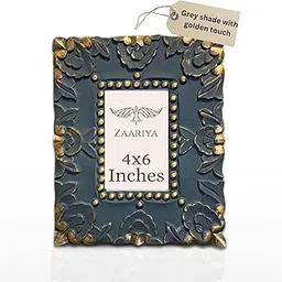 Photo Frame 6 x 4 Inches | With Wall Mount and Stand | Picture Display for Wall Hanging, Shelf, Mantle, Gifting & Home Decor (Grey with Golden Touch) - Pack of 1-picture-33