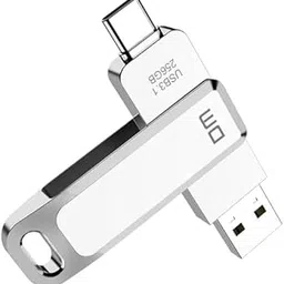 DM PD168 256 GB USB 3.1 Type C High-Speed Zin Metal Pendrive for PC, Laptop, Mac Book, OTG Drive (Silver, Type A to C)-image-78