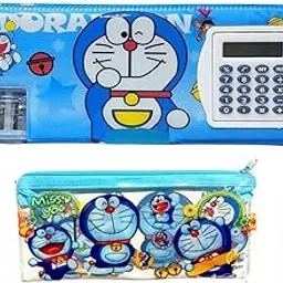 SHUDAUSHI® Calculator Geometry Box for Kid with Dual Sharpener Pencil Case, Pencil Box for Kids Dual Section Pencil Box with Pencil Pouch for Kids Return Gift Birthday Gift for Kid (DOREMON)-picture-22