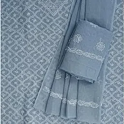 ada Hand Embroidered Lucknowi Chikankari Unstitched Cotton Dress Material Suit Piece with Dupatta for Women A1970 image 1