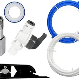 V ARE AQUA RO Pipe Connection Kit | 1/4” Tap Adapter, Ball Valve, Tube Cutter, Teflon Tape & Blue + White 1m Pipes | Universal Installation Kit for All RO Water Purifiers-image-5
