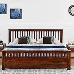 Sheesham Wood Flint King Size Double Bed for Bedroom Home (Dark Honey Finish, King Size)-picture-54