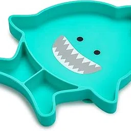 Melii Divided Silicone Suction Plate - 100% Silicone, for Baby, Toddlers – BPA Free, Dishwasher & Microwave Safe (Shark)-picture-11
