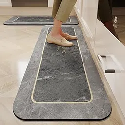 Roslen 2 Pcs of Kitchen Rugs and Kitchen Mats Non Skid Washable, Standing Desk Mat For Floor, Comfort Runner Rug Carpets for Kitchen Floor, Sink, Bathroom, Office and Balcony (120 * 40 cm, 40 * 60 cm)-picture-27