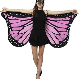 grajtcin Halloween Costume Butterfly Wings Shawl, Double Sided Printed Fairy Party Cape-picture-22