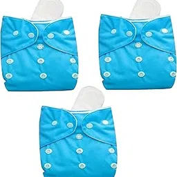 Baby Cloth Diapers 0 To 3 Years | Side Leakage Proof Washable Reusable Diaper For New Born Baby 3 Diaper 3 White Insert pad (Pack Of 6) (Sky Blue_1)-picture-32