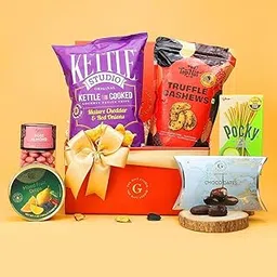 The Gift Studio Sweet & Savory Deluxe Gift Box | Red Box with Chocolates, Cookies, Nuts, and Gourmet Snacks | Perfect Return Gift for All Occasions-image-64