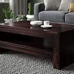 HARISHU HANDICRAFT Sheesham Wood Center Coffee Table with Bottom Shelf Storage | Multipurpose Wooden Teapoy Furniture for Living Room, Office, Hotels, Lobby, Home Décor (Walnut Finish)-image-20