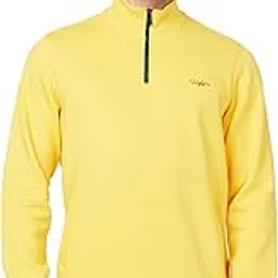 spykar High Neck Full Sleeve Yellow Sweatshirt for Men-picture-46
