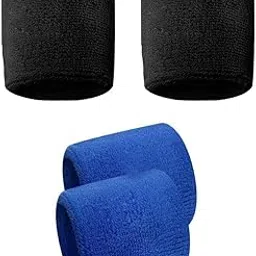 DRAUSS Pack of 4 All-Weather, Washable Black and Blue Sports Wristbands for Your Active Lifestyle - Keep Your Stuff Safe and Secure Anytime, Anywhere!-picture-25