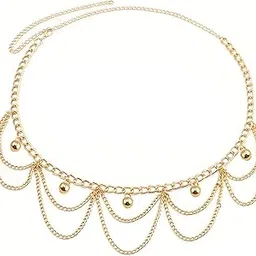 peora Gold Plated Body Chain Kamarbandh Belly Waist Chain Dress Belt Chain Summer Beach Jewellery for Women-picture-52