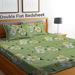 RAJAT HOMES Premium Cotton Feel Glace Cotton 210 Tc Elastic Fitted Bedsheets with 2 Pillow Covers Double Bed with Corner Elastic Supersoft Floral Pattren |Size-72X68+ 6 Inches RAJA7000-picture-22