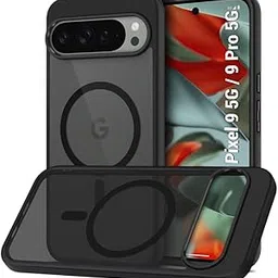 TheGiftKart Hybrid Shockproof Back Cover Case for Google Pixel 9/9 Pro Compatible with MagSafe | Hard Back Cover Case for Google Pixel 9 & 9 Pro (PC & TPU, Translucent Smoke Matte Back, Black Sides)-image-39
