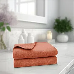 Sassoon Venir Microfiber 2 Piece Hand Towels in 450 GSM (40x60cm, Rust Color) - Absorbent & Quick Dry Multipurpose Hand Towels-image-1