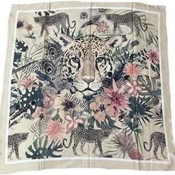 Reema Prints Fancy Digital Tiger Soft Silk Satin Scarf (Multicolor-100X100cm)-picture-29