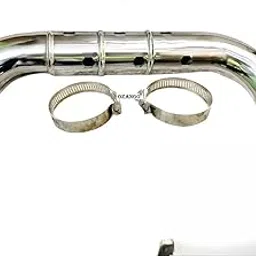 OZANGO Motor Cycle Bike Silencer Bend Pipe Heat Shield Protector/Cover Guard Stainless Steel Chrome Only Bs4 Models for RE Classic 350-picture-10