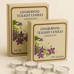 Bunniez Unscented White Tealight Candles, 2 to 3 Hour Burn Time Smokeless Candles with Cotton Wicks for Home/Wedding/Special Occasion/Festivals - (Pack of 100pc)-picture-20