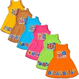 kids paryanis Baby Girl Cotton Frock Dress for New Born Baby Girl Casual Multicolor Sleeveless Jhabla Frocks (Pack of 6) Size 0 Months Up to 5 Year-picture-26