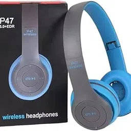 icall P47 Headphones Gaming Bluetooth Wireless Folding Headset Over Ear Eardphone with Mic Active Noise Cancellation Over EarHeadphones (Blue)-picture-11