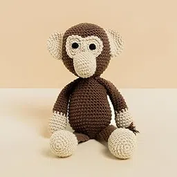 GUBBACHHI Maakad Crochet Monkey Soft Toy | Sleep Buddy | Plush Stuffed Animal | Handmade in India | Gifting for Children | Doll | Toys for Babies | New Born Baby Toys | 3 Months+-picture-11