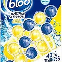 Bloo Solid Toilet Rim Block Power Active Lemon | 4 in 1 Toilet Cleaners with Anti-Limescale, Cleaning Foam, Dirt Protection and Extra Freshness | Trio Value Pack 3x50g Toilet Block-picture-10