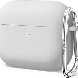 for Apple AirPods 4 ​​​​​​​Case Cover with Keychain, Soft Skin Silicone Case Cover, Full Protective Case Cover Compatible with Apple AirPods 4 Case 2024 (Light Grey)-picture-37