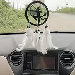 Shree Ram Ubha White Handmade Dreamcatcher for Car, Bedroom, Wall & Outdoor Decor | Positive Energy & Protection Hanging Ornament | Decorative Showpiece Wall Hanging-picture-11