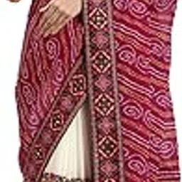 kavindi Women's Georgette Half & Half Bandhani Printed Saree With Unstitched Blouse-picture-27