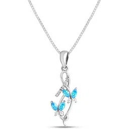 zavya 925 Sterling Silver Blue Butterfly Rhodium Plated Pendants | Gifts For Women And Girls | With Certificate of Authenticity and 925 Hallmark-picture-21