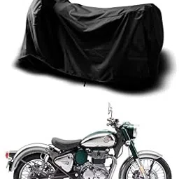 UNAITIC Water Resistant Bike Body Cover Compatible with Royal Enfield Classic 350 BS6 | Bike Accessories | Motorcycle Cover | Two Wheeler Cover (Black)-picture-28