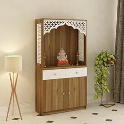 TRISULM Prime Home Temple Pooja Unit Engineered Wood Mandir Knock Down Design Height 148 cm Modern Style Easy Maintenance-picture-15
