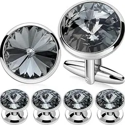 tripin Cufflinks For Men Kurta Button Cufflinks Tuxedo Set With Diamond Crystal Elements Women Kids In A Gift Box Tnhosil1579-picture-23