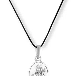 akshat sapphire A Sterling Silver (92.5% purity) God Hanuman Pendant for Men & Women Pure 925 Silver Lord Bajrang Bali Locket with Black Thread - EVE_PM7328-picture-29