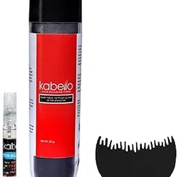 Kabello Unisex Hair Fibers For Thinning Hair & Bald spots With Hair Line Optimizer Comb 25 Grams Black-picture-50