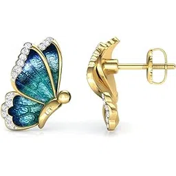 university trendz Gold Plated Blue Butterfly Studs| Earrings for Women and Girls | Western Collection-picture-20