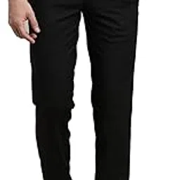 turtle Men Narrow Fit Checkered Polyviscose Stretch Black Formal Trouser||Black Trouser-picture-12