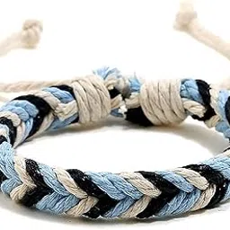 tinera trends Contemporary Style Everyday Wear Comfortable Knots & Tie-ups Fabric WOVEN BLUE Friendship Bracelets, Wrist Band For Unisex- Free Size, Multicolor-Pack Of 1-picture-30