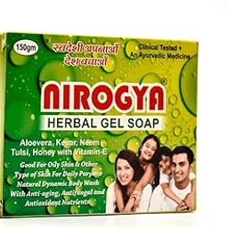 Nirogya Herbal Gel Soap with Aloe Vera, Kesar, Neem, Tulsi, Honey, Vitamin E, 150g image 1