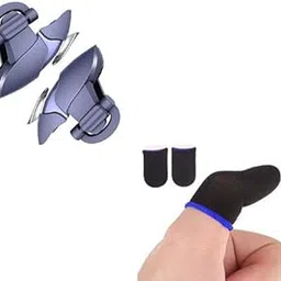 Shark PUBG BGMI Mobile Trigger Controller Gamepad for Shooting and Aim Gaming with Gaming Finger Sleeve Touchscreen Finger Gloves Conductive Fiber Cap Anti-Sweat Breathable Touch.-picture-37